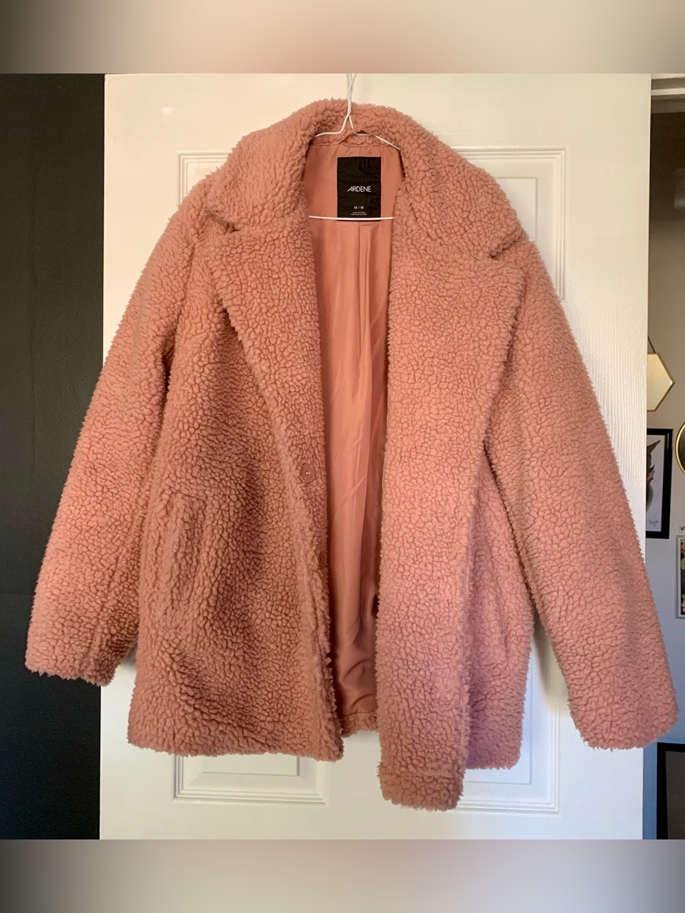 Ardene Dusty Rose Teddy Jacket - Plush Sherpa Coat
